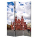 Russian Tower Print Foldable Canvas Screen with 3 Panels, Multicolor