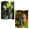 Grape Vine Print Foldable Canvas Screen with 3 Panels Multicolor BM26549