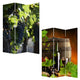 Grape Vine Print Foldable Canvas Screen with 3 Panels Multicolor BM26549