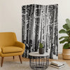 3 Panel Canvas Foldable Screen with Birch Print, Black and White