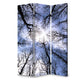 3 Panel Foldable Canvas Screen with Tree Print, Black
