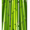 3 Panel Foldable Room Divider with Bamboo Design Print Green BM26562