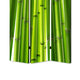 3 Panel Foldable Room Divider with Bamboo Design Print Green BM26562