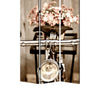 3 Panel Flowers and Cycle Print Foldable Room Divider Pink and Brown BM26563