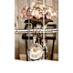 3 Panel Flowers and Cycle Print Foldable Room Divider Pink and Brown BM26563