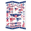 3 Panel American Flag Print Foldable Room Divider, Multicolor