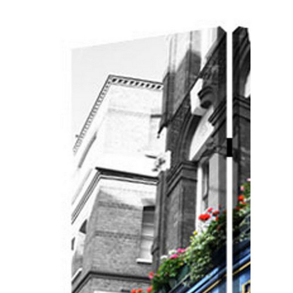 3 Panel Blue Eyed Maid Print Foldable Room Divider Blue BM26565