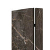 3 Panel Marble Print Canvas Room Divider Dark Brown BM26567