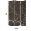 3 Panel Marble Print Canvas Room Divider Dark Brown BM26567