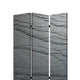 3 Panel Canvas and Metal Frame Room Divider Slate Gray BM26569
