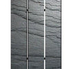 3 Panel Canvas and Metal Frame Room Divider Slate Gray BM26569