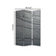 3 Panel Canvas and Metal Frame Room Divider Slate Gray BM26569