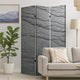 3 Panel Canvas and Metal Frame Room Divider, Slate Gray
