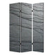 3 Panel Canvas and Metal Frame Room Divider, Slate Gray