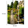 3 Panel Garden Print Canvas Room Divider, Multicolor