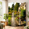 3 Panel Garden Print Canvas Room Divider, Multicolor