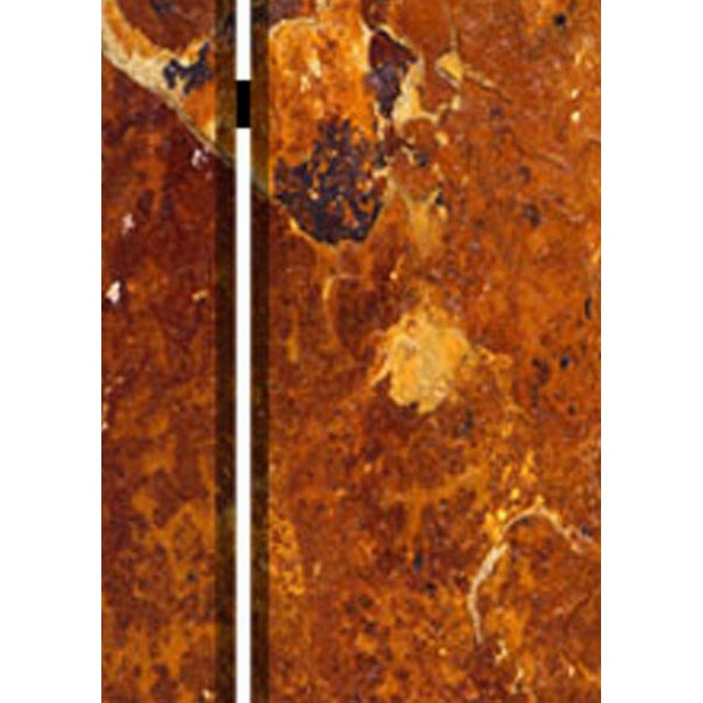 3 Panel Marble Print Foldable Canvas Room Divider Brown BM26573