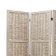 Cottage Style 3 Panel Room Divider with Willow Weaving Gray BM26577
