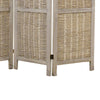 Cottage Style 3 Panel Room Divider with Willow Weaving Gray BM26577