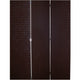 3 Panel Faux Leather Covered Room Divider with Criss Cross Design Brown BM26592
