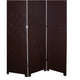 3 Panel Faux Leather Covered Room Divider with Criss Cross Design Brown BM26592
