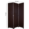 3 Panel Faux Leather Covered Room Divider with Criss Cross Design Brown BM26592