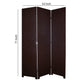3 Panel Faux Leather Covered Room Divider with Criss Cross Design Brown BM26592