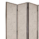 4 Panel Scripted Fabric Wooden Foldable Room Divider Beige and Brown BM26595