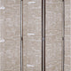 4 Panel Scripted Fabric Wooden Scalloped Room Divider Beige and Brown BM26596