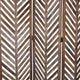 3 Panel Foldable Wooden Screen with Herringbone Pattern Brown BM26598