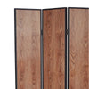 3 Panel Foldable Wooden Screen with Grain Details, Brown - BM26601 By Casagear Home