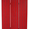Transitional 3 Panel Wooden Screen with Nailhead Trim Red BM26603