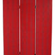 Transitional 3 Panel Wooden Screen with Nailhead Trim Red BM26603