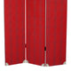 Transitional 3 Panel Wooden Screen with Nailhead Trim Red BM26603