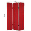 Transitional 3 Panel Wooden Screen with Nailhead Trim Red BM26603
