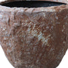 Hand Made Round Bowl Like Rocky Sandstone Planter Brown Set of 3 BM26608