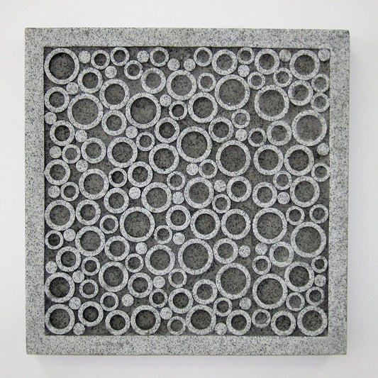 Transitional Sandstone Wall Decor with Bubble Pattern, Large, Gray