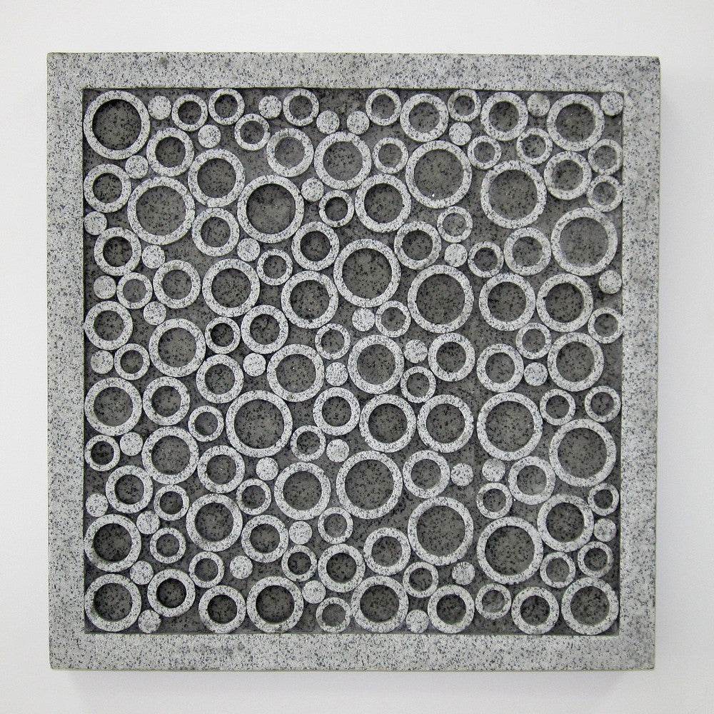 Transitional Sandstone Wall Decor with Bubble Pattern, Large, Gray
