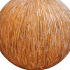 Contemporary Ribbed Finish Sandstone Decor Ball with Lights Brown BM26619