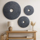 Ribbed Round Sandstone Wall Decor with Cut Out at Centre, Large, Gray