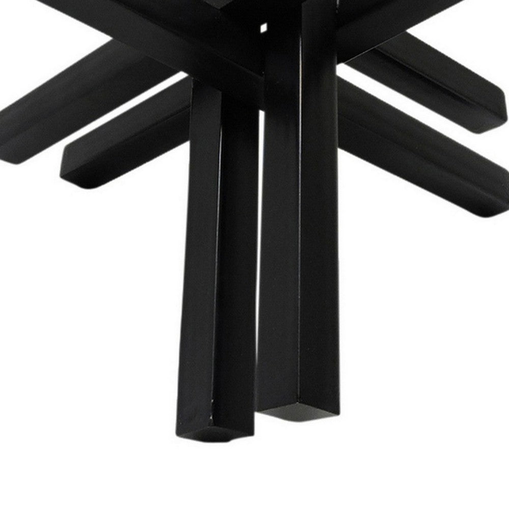 Accent Decor with Metal Double Jack Design Black By Casagear Home BM266275