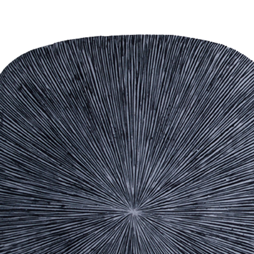 Transitional Ribbed Square Shaped Sandstone Wall Art Large Gray BM26630