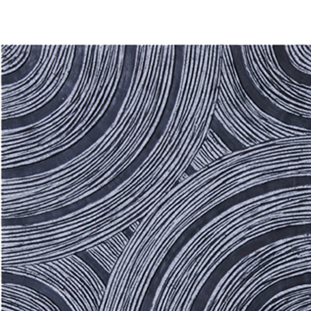 Square Sandstone Wall Decor with Lined Circular Design Large Gray BM26632