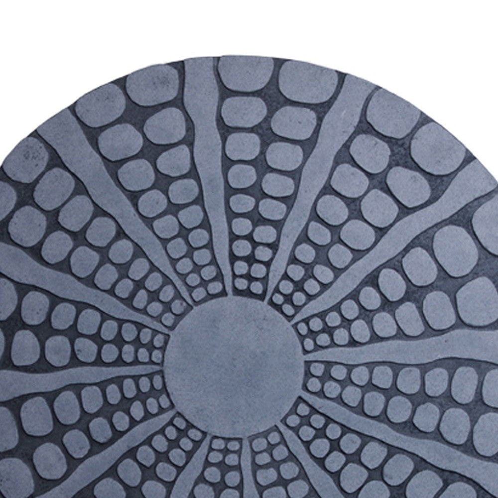 Round Shape Sandstone Wall Decor with Stardust Pebble Small Gray BM26633