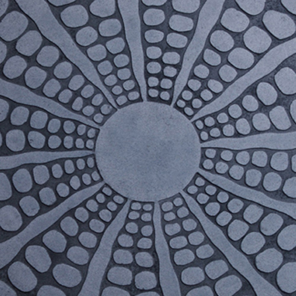 Round Shape Sandstone Wall Decor with Stardust Pebble Small Gray BM26633