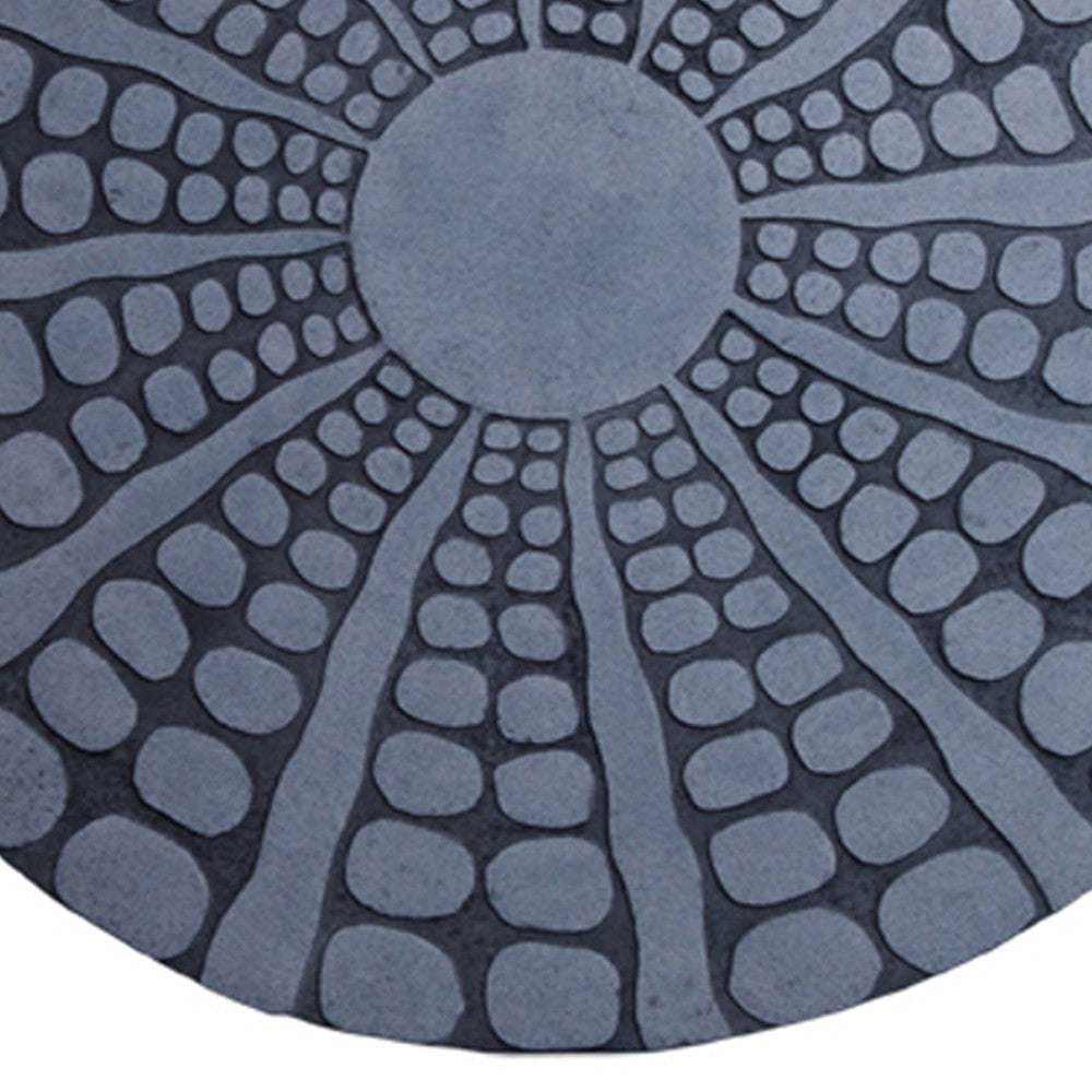 Round Shape Sandstone Wall Decor with Stardust Pebble Small Gray BM26633