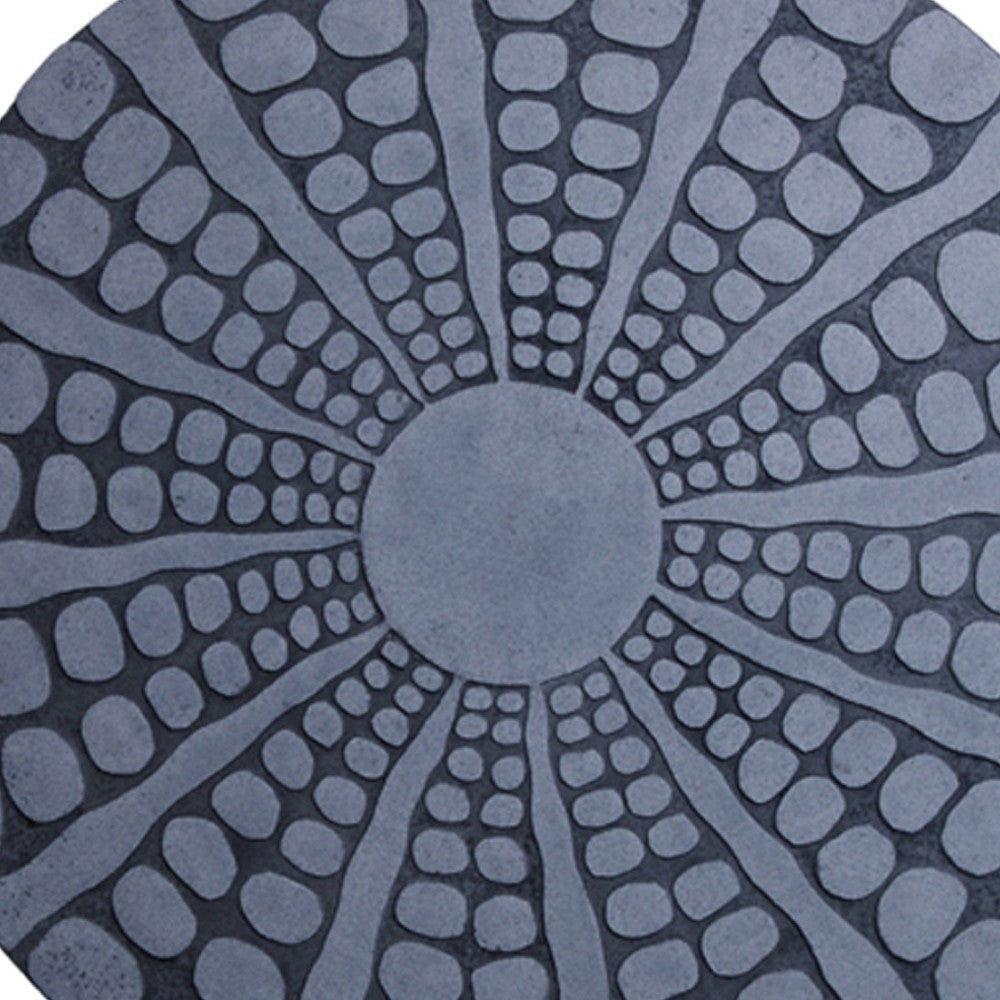 Round Sandstone Wall Decor with Stardust Pebble Large Gray BM26634