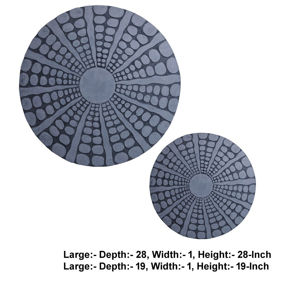 Round Sandstone Wall Decor with Stardust Pebble Large Gray BM26634