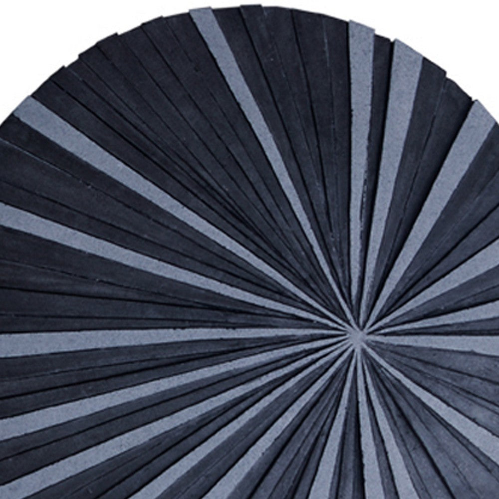 Round and Ribbed Sandstone Wall Decor Large Gray BM26636