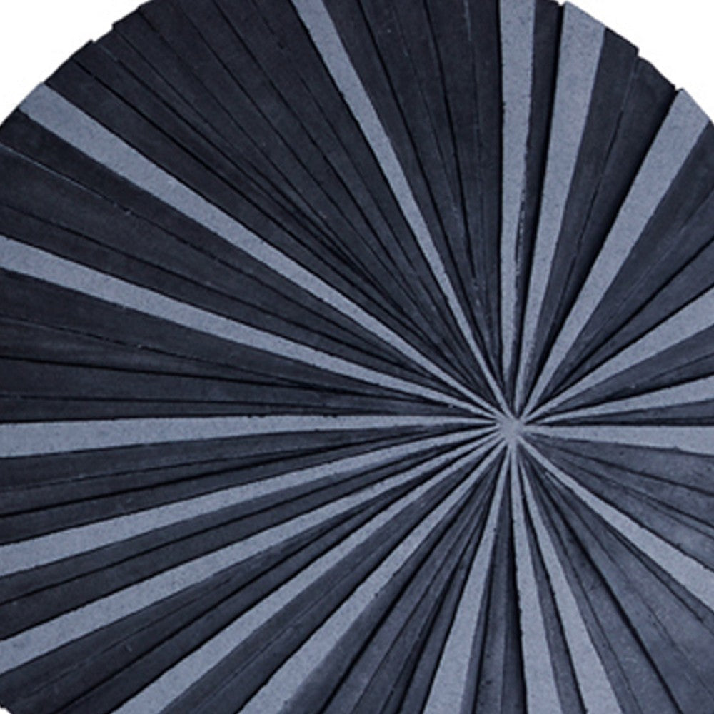 Round and Ribbed Sandstone Wall Decor Large Gray BM26636